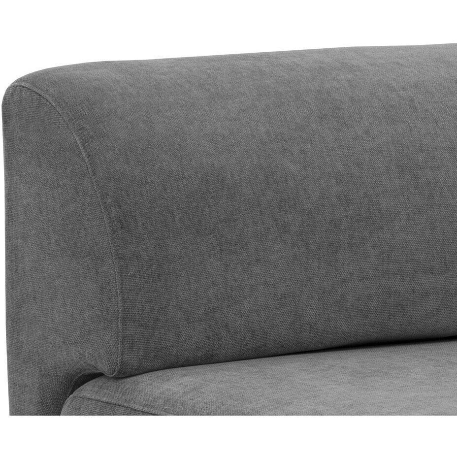 Harmony Danny Dark Grey Modular Armless Chair, Left Shelf